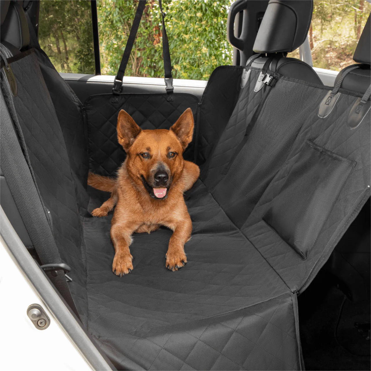 Dog Car Seat Cover for Back Seat - Premium Edition, Waterproof, Protects from Scratches - Delicate Leather