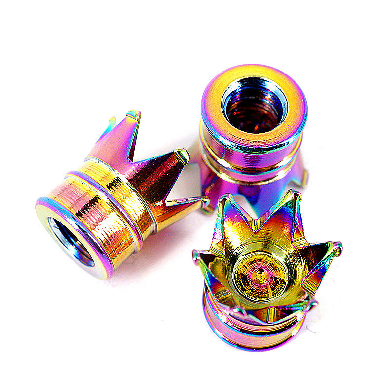 Universal Crown Style Car Tire Air Valve Stem Caps - Auto Wheel Stem Air Valve Dust Covers - Motorcycle Car Accessories - Delicate Leather