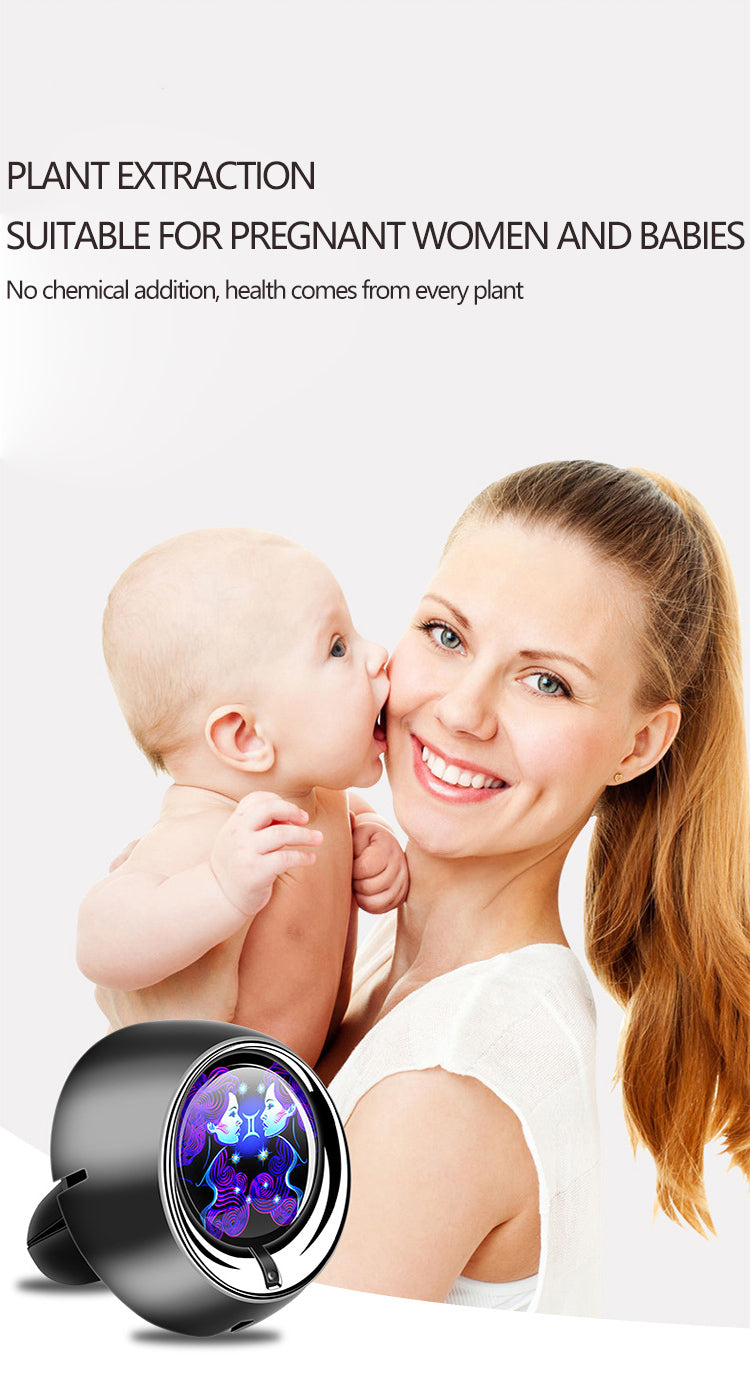 Twelve Constellations Car Vent Clip Aromatherapy - Delicate Leather