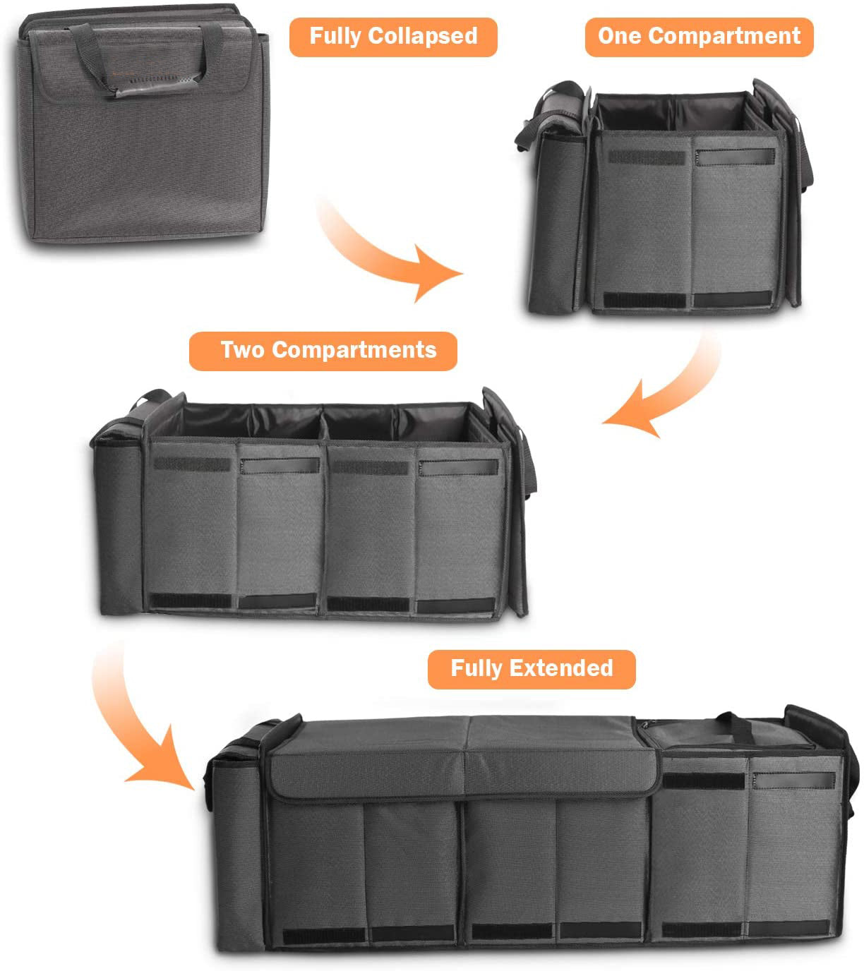 Heavy Duty Multi-Purpose Portable Insulation Cooler Bag - Collapsible Cargo Storage Box Car Trunk Organizer