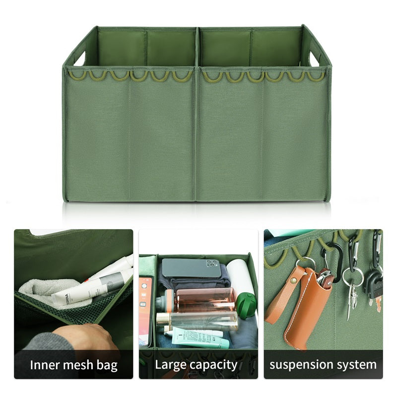 Heavy Duty Foldable Car Accessories Cargo Storage Container - Multi-Purpose Car Trunk Organizer - 1 Pack - Delicate Leather