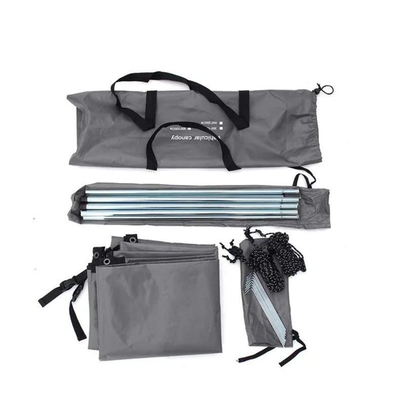 150/200/440CM Car Camping Shelter Shade Portable Roof Top Tent Awning Waterproof UV SUV Rooftop Rain Canopy Car Accessories - Delicate Leather