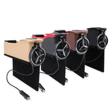 Car Seat Gap Filler Organizer, Custom For All Cars, Car Console Side Seat Gap Filler Pocket Organizer with Cup Holder - Delicate Leather