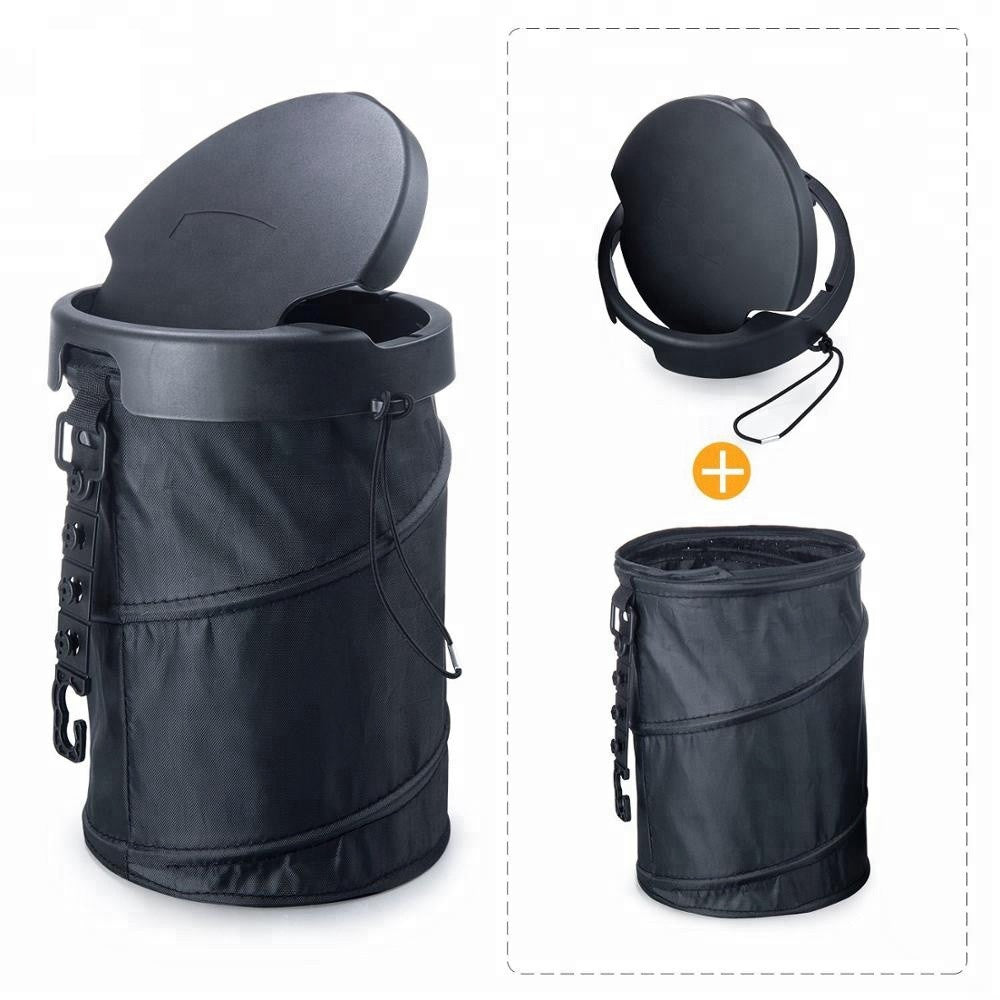 Car Trash Can Portable Garbage Bin, Small Garbage Can for Storage and Organization - Delicate Leather