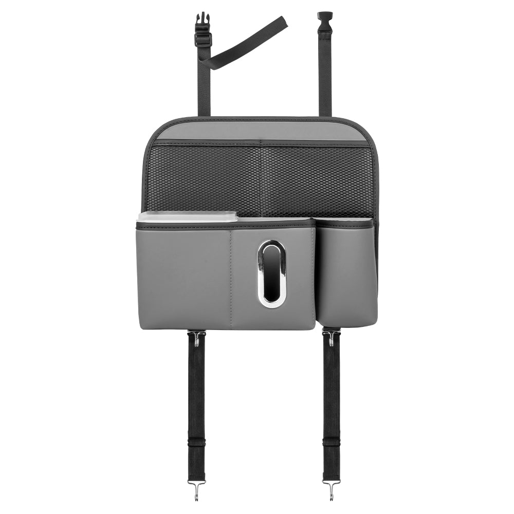 Multifunction Backseat Leather Car Back Seat Bag Organizer With Tablet Holder & 9 Storage Pockets - Delicate Leather