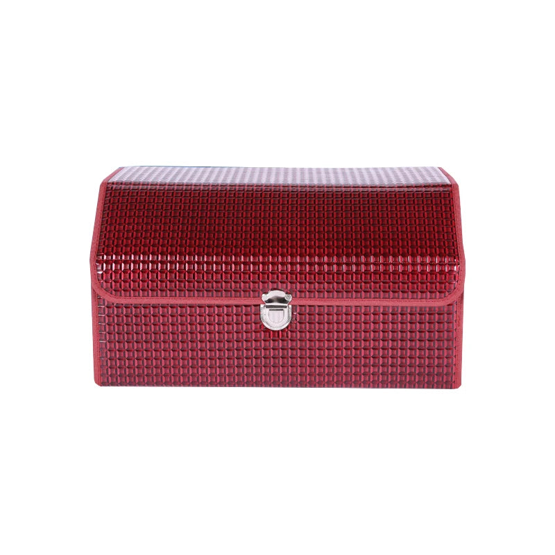 Durable and Premium Foldable Waterproof Cargo Storage Box for Car, Designed for Organized Trunk Space - Ideal Car Accessory for Women - Delicate Leather