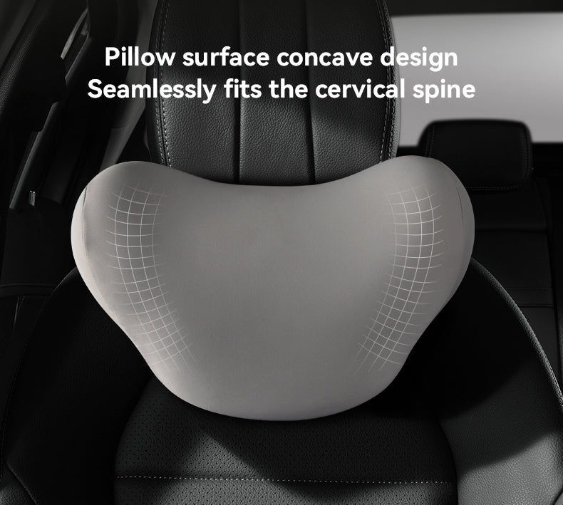 Comfortable Polyester Cotton Car Neck Pillow - Memory Foam Car Headrest Pillow - Delicate Leather