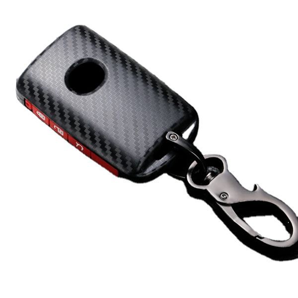 Car Accessories Manufacture Remote Key Silicone Carbon Fiber Case Shell Holder Protection Cover - Delicate Leather
