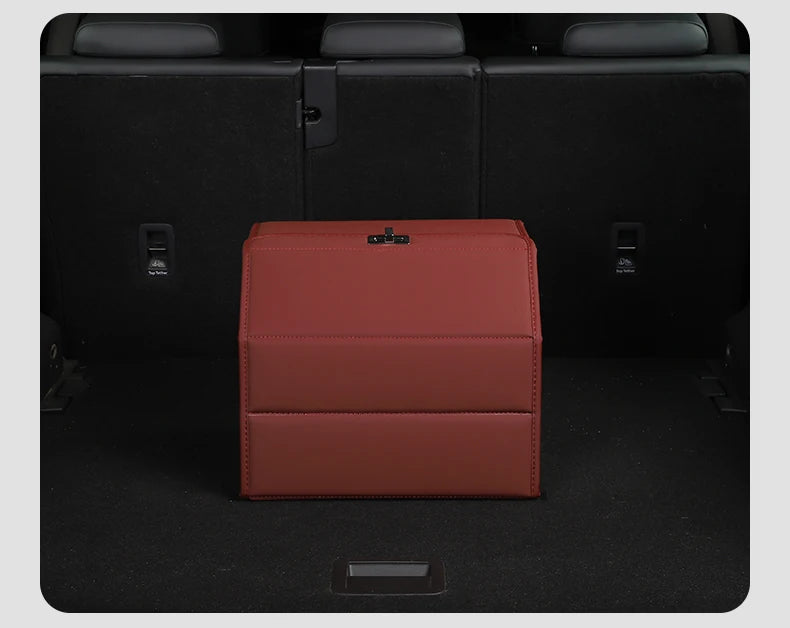 Car Storage Organizer, Cargo Organizer SUV Trunk Storage Waterproof Collapsible Durable Multi Compartments - Delicate Leather