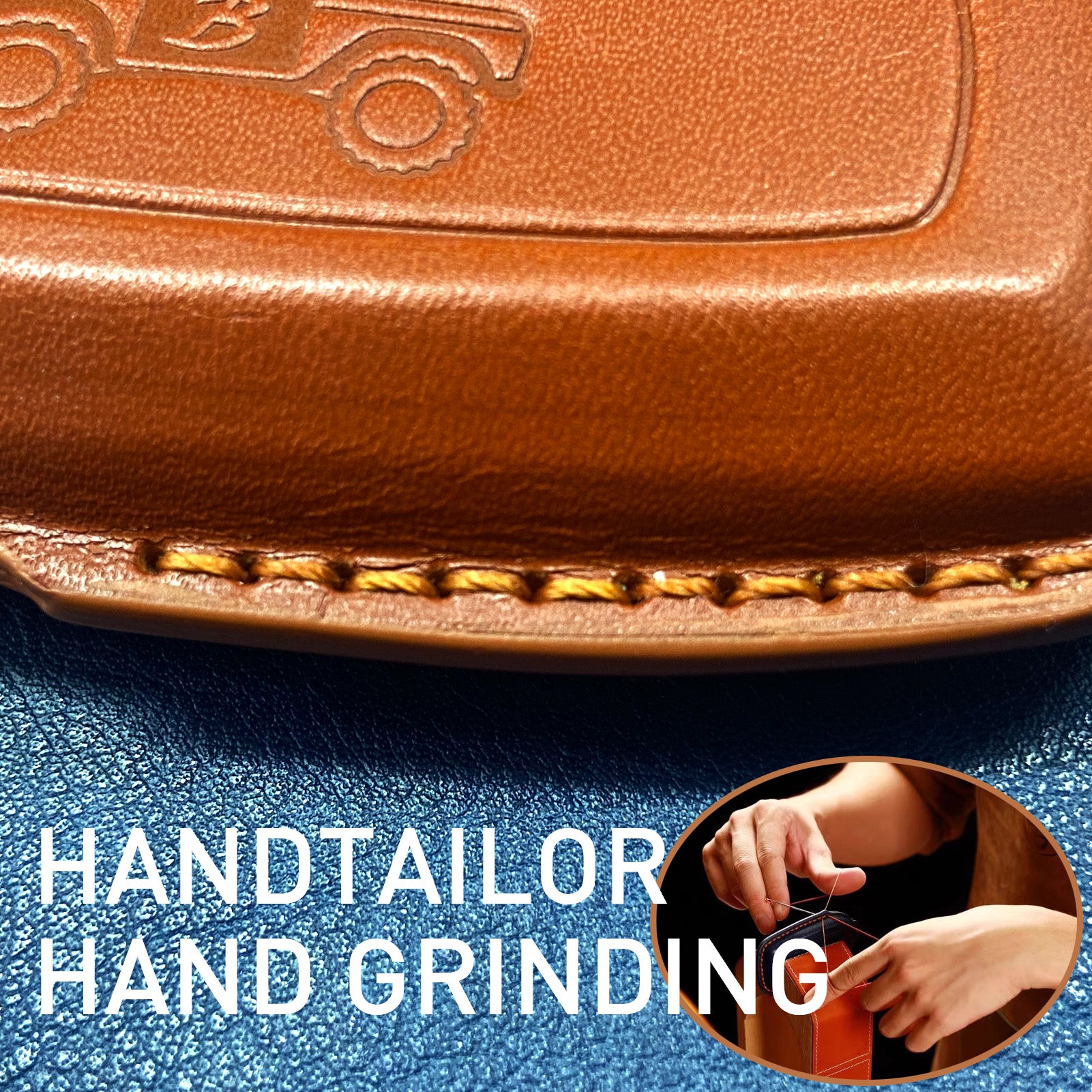 Car Customized Leather Key Cover for Ford Bronco - Handmade Luxury Car Key Cover Case - Delicate Leather