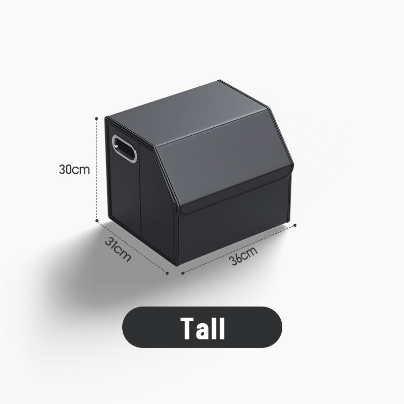 PVC Leather Foldable Universal Storage Box - Collapsible Folding Compartments Car Trunk Organizer - Delicate Leather