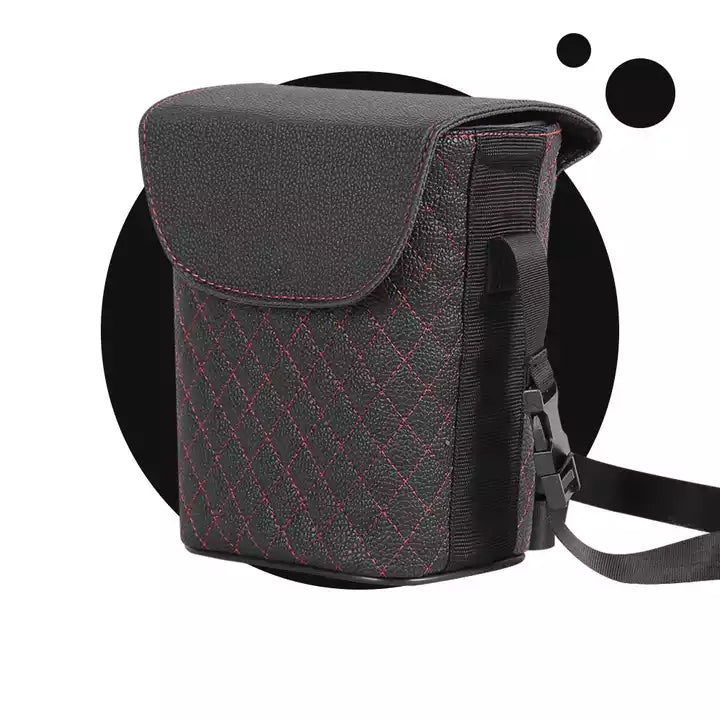 Multifunction PU Leather Seat Back Hanging Storage Bag Box Bucket - Large Capacity Waterproof Car Trash Can and Storage Box - Delicate Leather