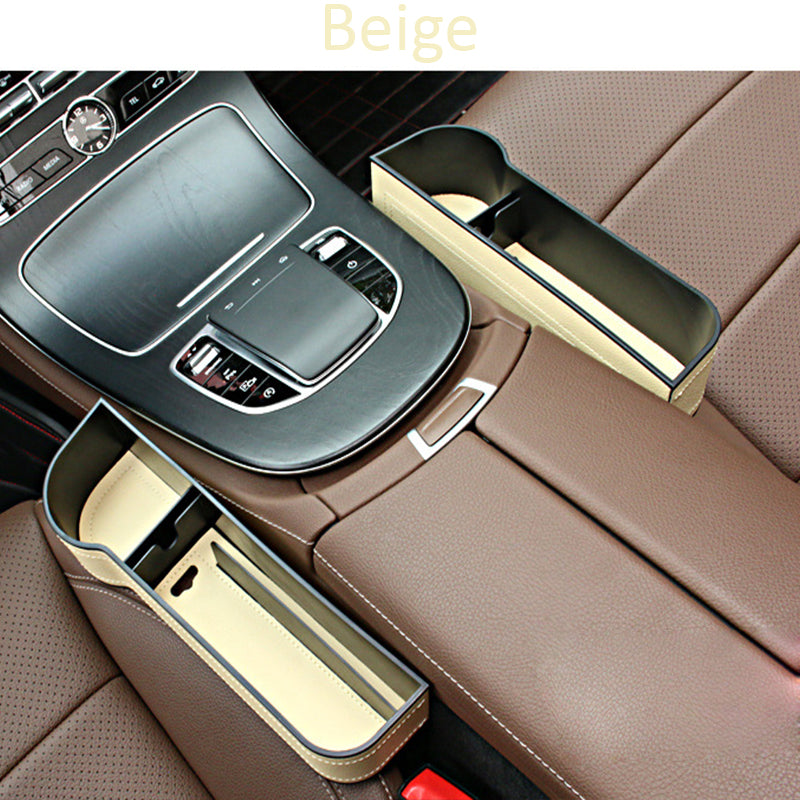 Car Seat Gap Filler Organizer, Custom For All Cars, Multifunctional Car Seat Gap Organizer with Cup Holder - PU Leather Seat Console Storage Box (1PCS) - Delicate Leather