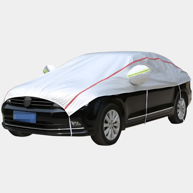 Universal Half Car Cover Waterproof Outdoor Oxford Car Cover Sun Rain UV Protection Dustproof Snowproof for SUV Sedan - Delicate Leather