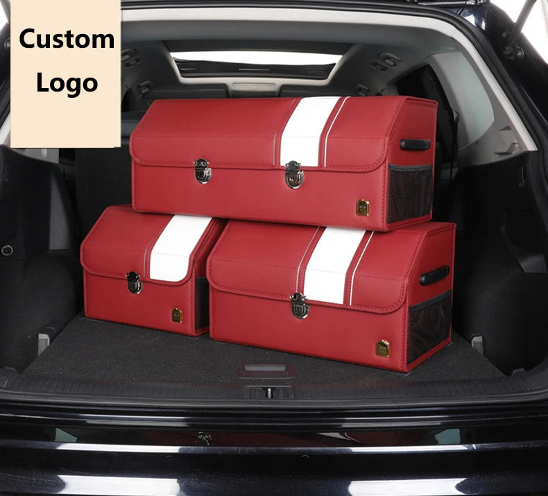 Premium PU Leather Car Back Seat Organizer - Spacious, Durable, and Space-Saving - Delicate Leather