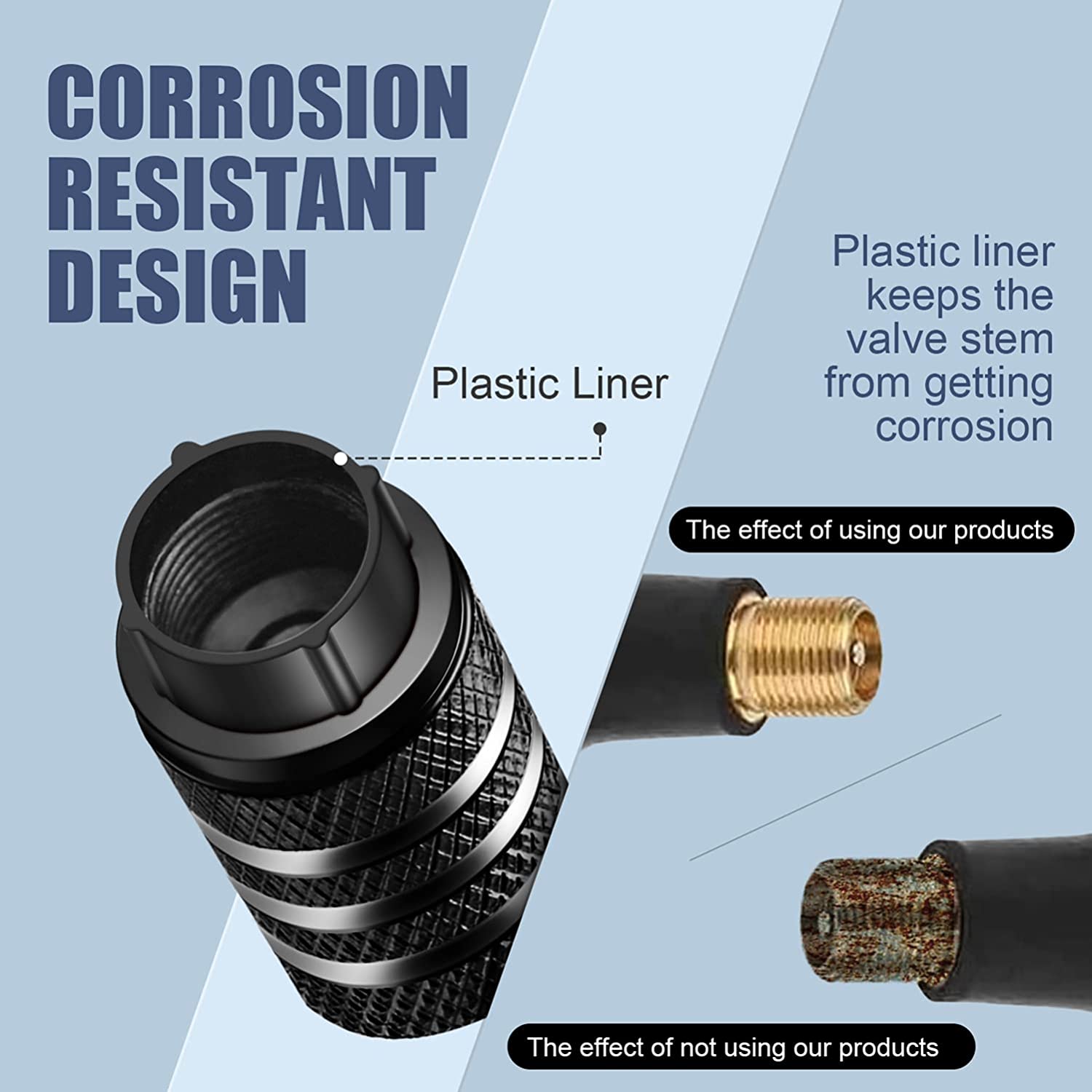 American Flag Plastic Liner Corrosion Resistant Leak-Proof Metal Tire Valve Stem Cap Cover Tire Air Cap for Car Truck Motor - Delicate Leather