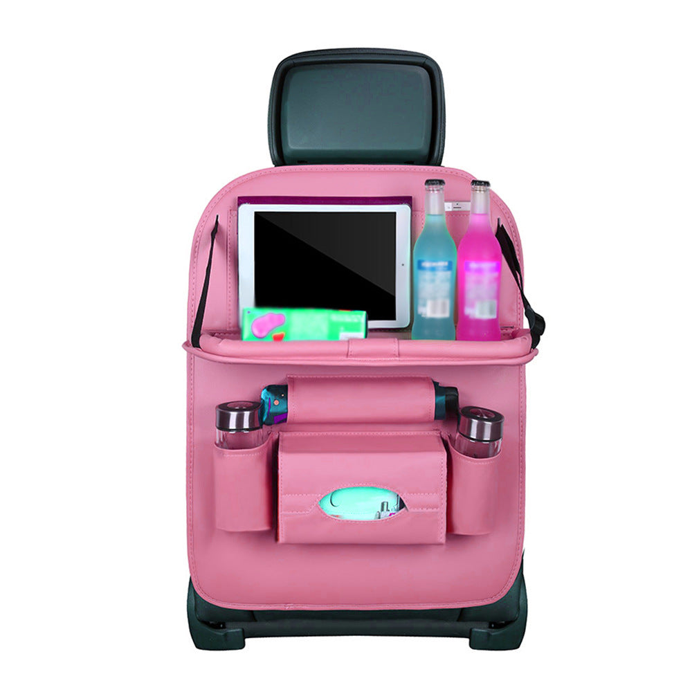 Universal Foldable PU Leather Car Seat Back Anti-Kick Storage Bags - Car Back Seat Organizer, Custom Fit For Your Cars - Delicate Leather