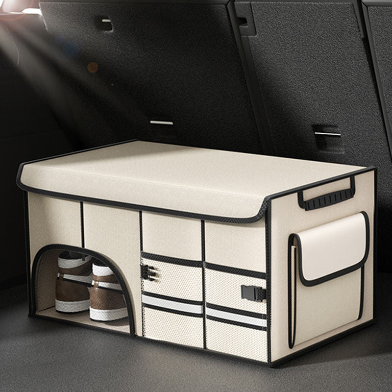 Car Glove Box Organizer Bag - Foldable Car Storage Box Trunk and Seat Organizer - Delicate Leather