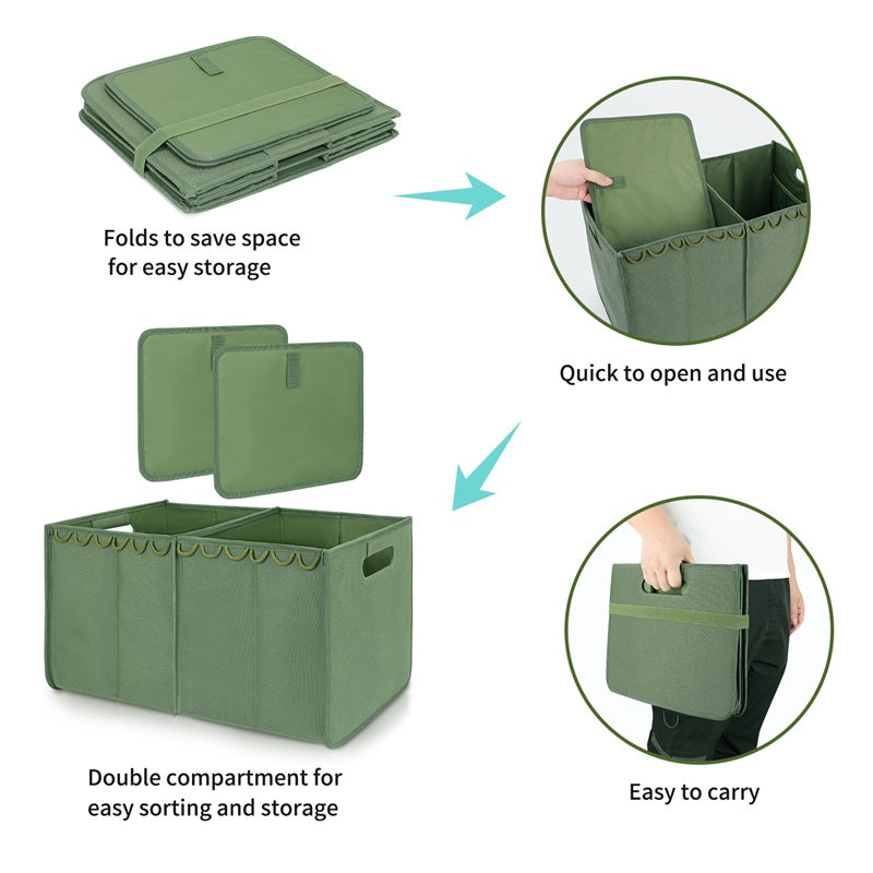 Heavy Duty Foldable Car Accessories Cargo Storage Container - Multi-Purpose Car Trunk Organizer - 1 Pack - Delicate Leather