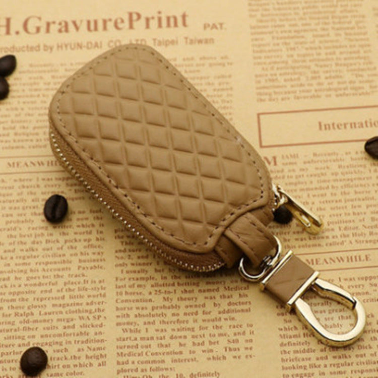 Custom Logo Universal Leather Portable Luxury Car Key Keychain Holder Case - Delicate Leather