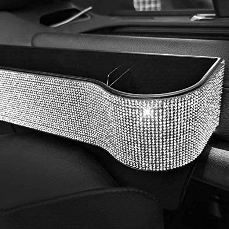 Car Seat Gap Filler Organizer, Custom Fir For Your Cars, Bling Sparkle Crystals Car Seat Side Gap Filler - Console Storage Organizer - Delicate Leather