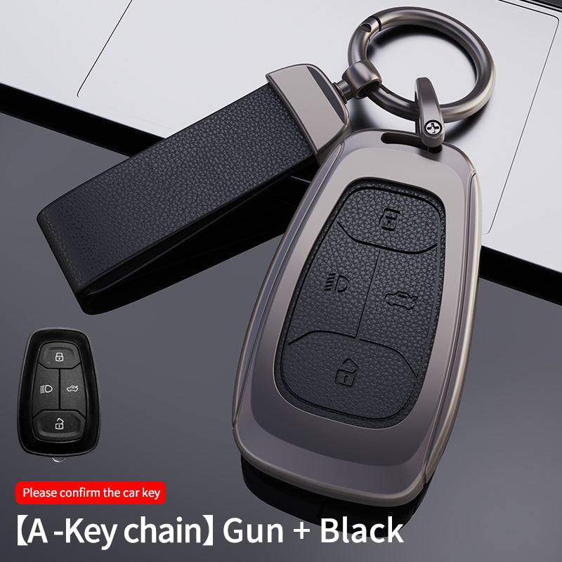 Leather Car Key Case - Protective Key Cover for Auto Accessories - Delicate Leather