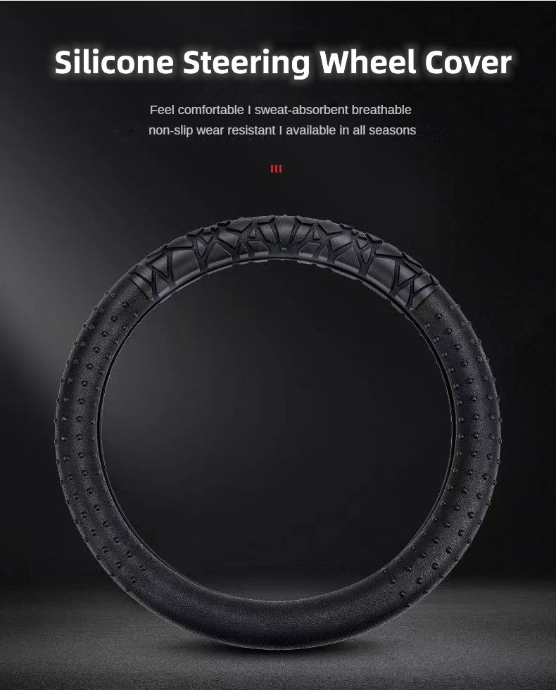 Custom Logo 13-16 Inch Round D Shape Universal Anti-Slip Silicone Colorful Sport Car Steering Wheel Cover