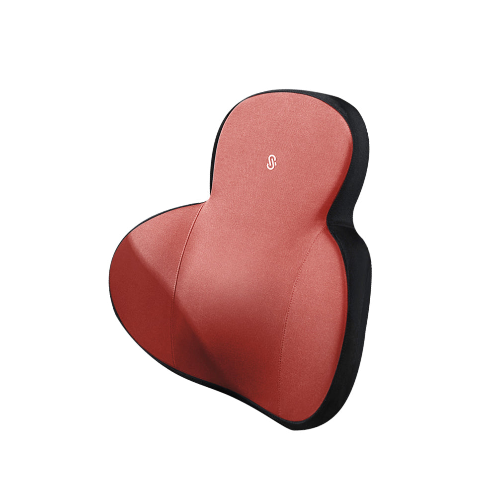 Car Headrest Back Brace Massager and Ergonomic Lumbar Support Pillow - Delicate Leather