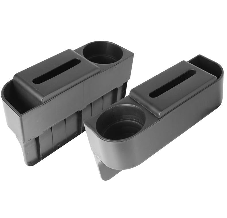 Car Seat Gap Filler Organizer, Custom For All Cars, High-Quality Plastic Multi-Function Car Cup Holder - Fits Between Front Seat and Arm Rest - Delicate Leather