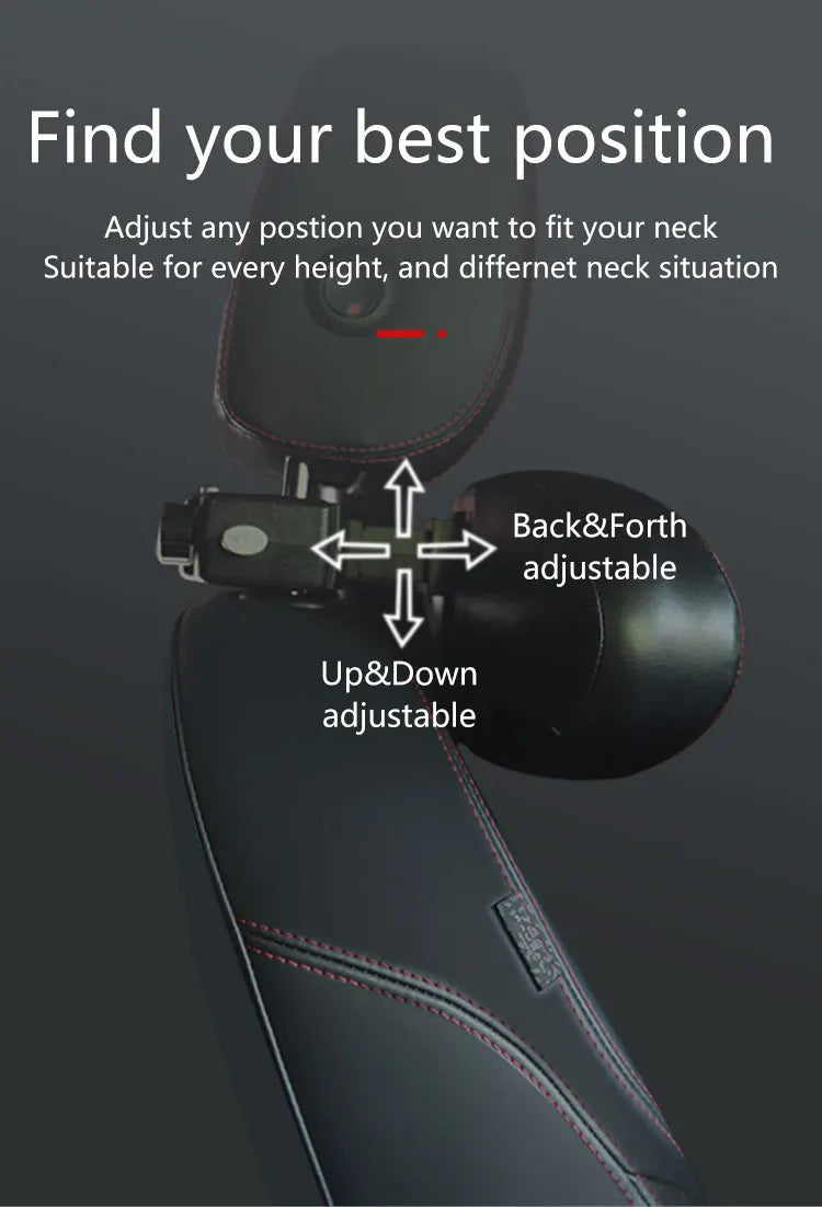 Enhance Your Travel Comfort with Car Head and Neck Pad: Premium Leather Car Pillow with Memory Cotton Seat for Restful Sleep on the Road - Delicate Leather