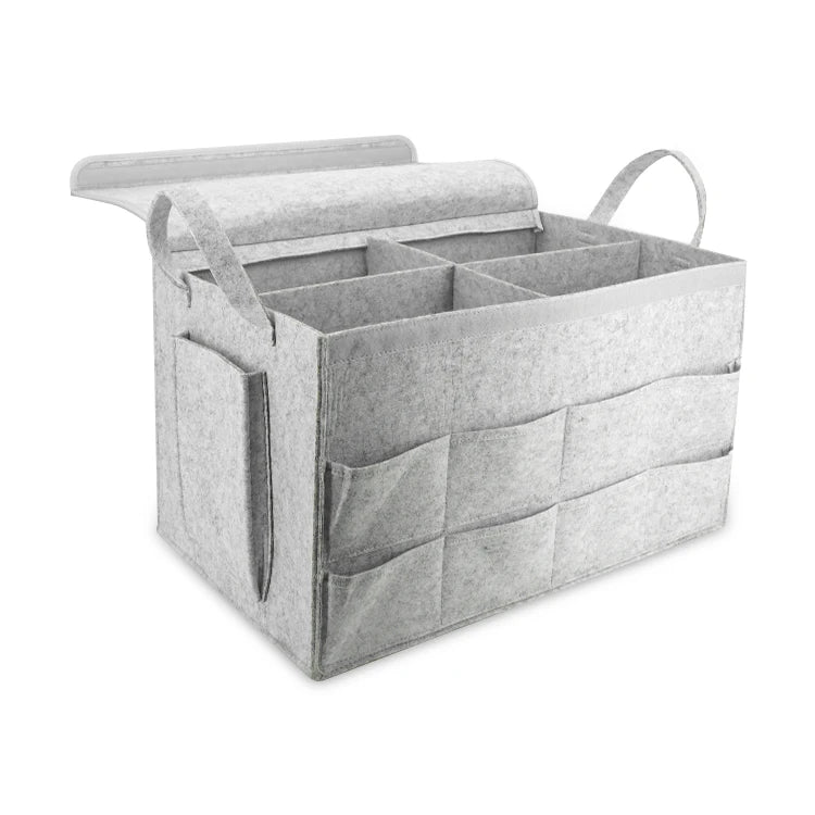 Foldable Large Car Trunk Organizer with Rear Compartment and Protective Cover - Delicate Leather