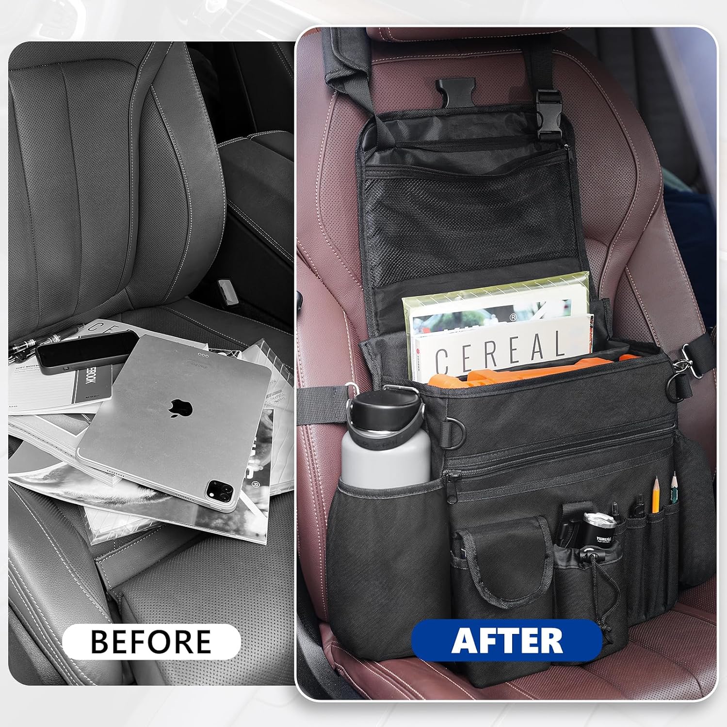 Seat Back Rack for Truck - Truck Organizer, Hunting Gear, Hunting Equipment, and Backseat Car Organizer - Delicate Leather