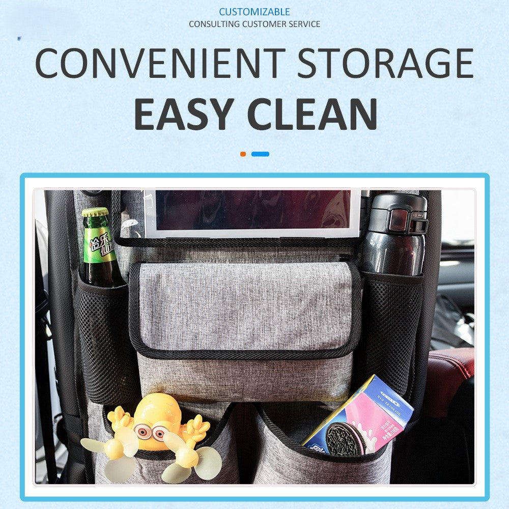 Factory Custom Waterproof Durable Grocery Storage Bag - Car Seat Storage Box and Backseat Organizer with Tray, Custom Fit For Your Cars, Car Accessories - Delicate Leather