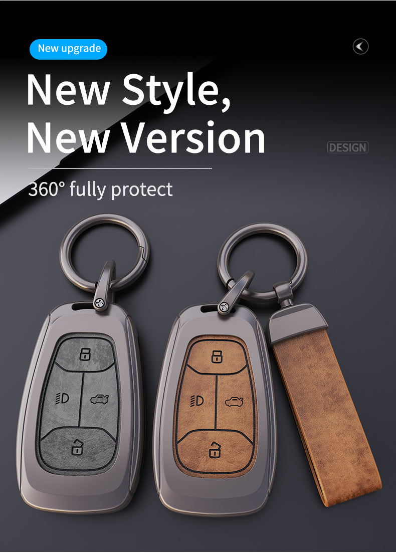 Leather Car Key Case - Protective Key Cover for Auto Accessories - Delicate Leather