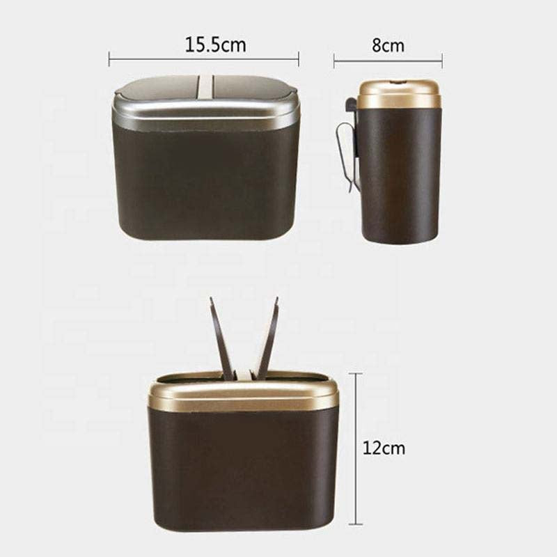 New Arrival Eco-friendly Desktop Mini Car Trash Can with Double Cover - Delicate Leather