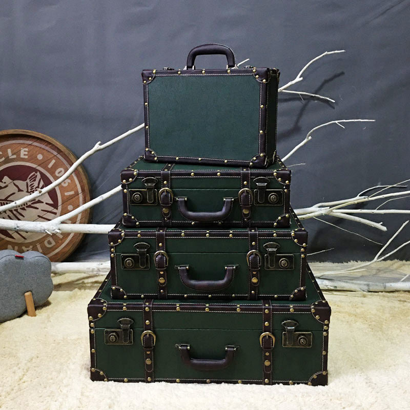 Classic Large Wooden Decorative Storage Trunk Set - 4 Pieces