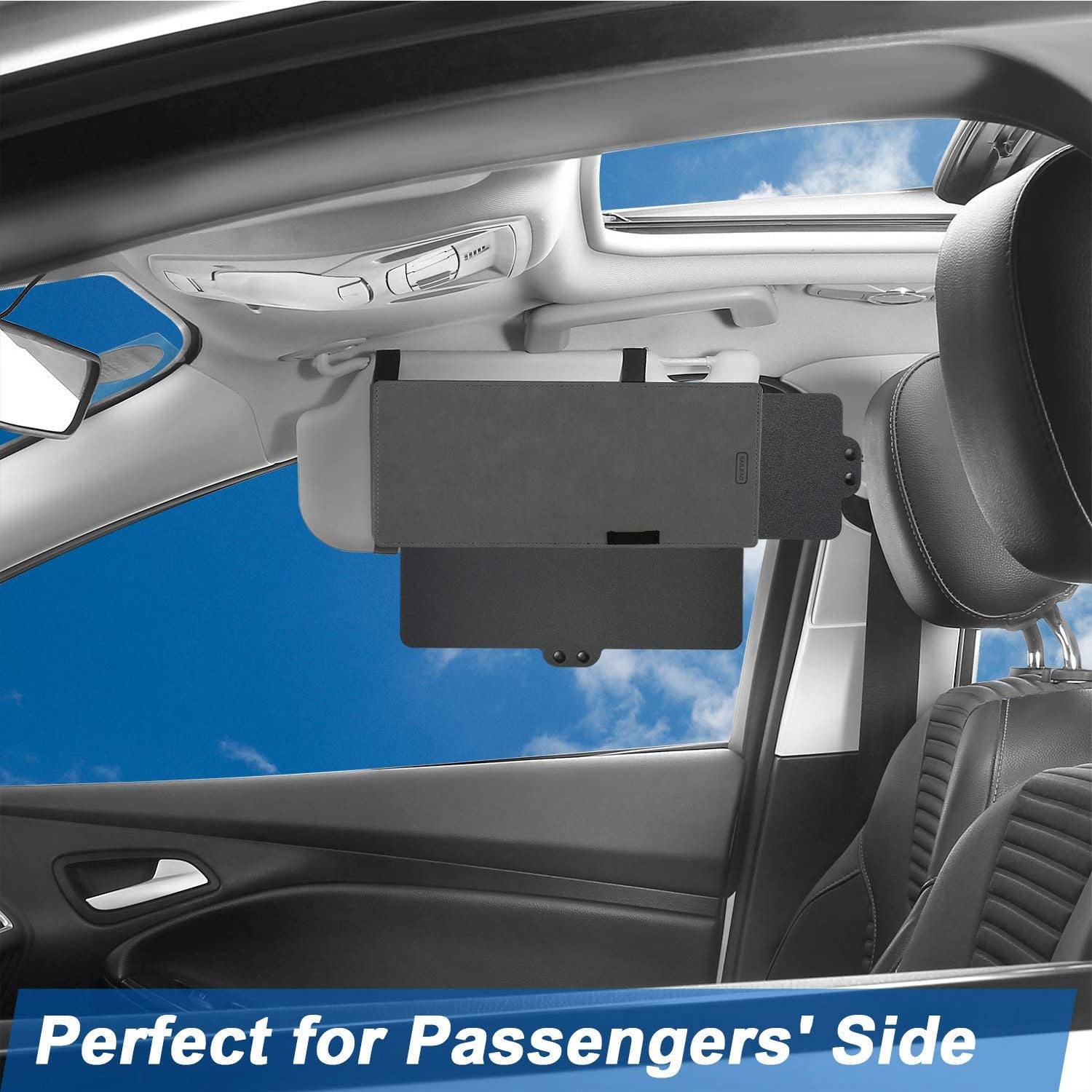 Retractable Universal Car Sun Visor Extender, Multifunctional Sunshade and UV Protector, Anti-Glare Goggles, High-Temperature Resistant, Durable PU+PC Material - Delicate Leather