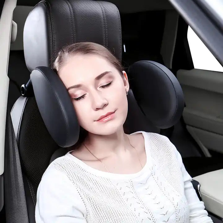 Enhance Your Driving Comfort with the Auto Leather Memory Cotton Head Pillow: Single Car Neck Headrest for Neck Relief and Cushioning - Delicate Leather