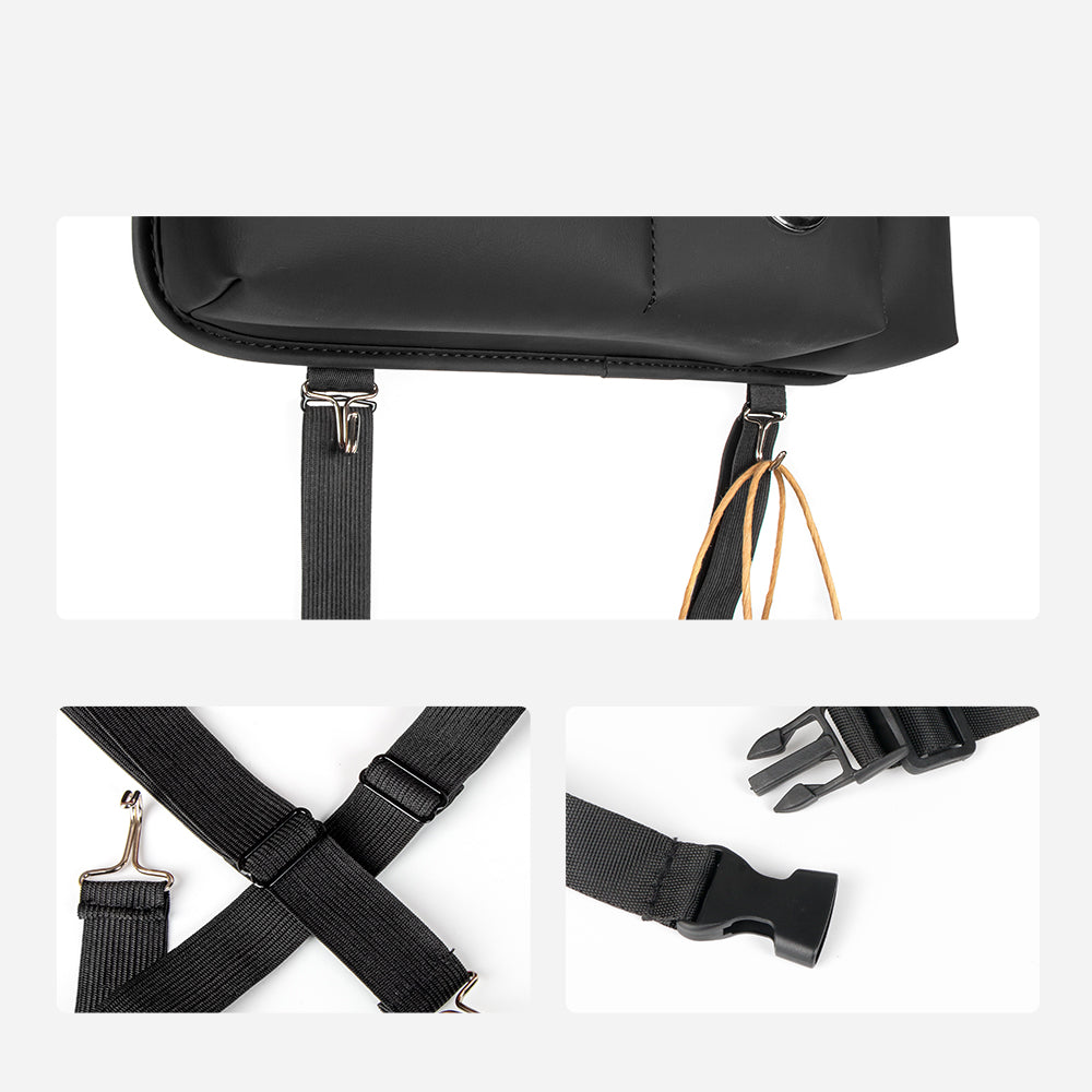 Multifunction Backseat Leather Car Back Seat Bag Organizer With Tablet Holder & 9 Storage Pockets - Delicate Leather