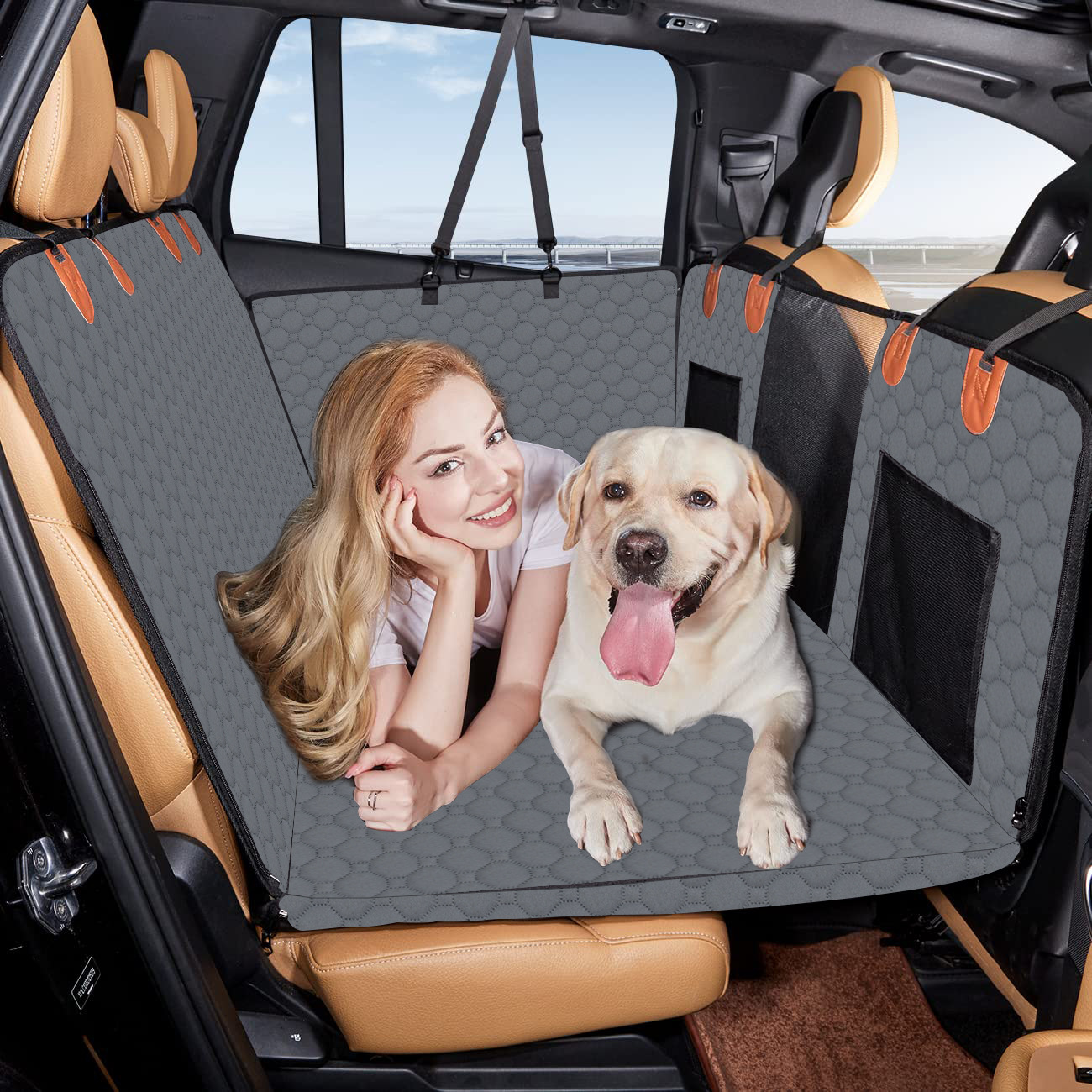 Non-Inflatable Car Bed Mattress for SUV/Truck - Back Seat Car Camping Extender & Dog Car Seat Cover - Delicate Leather
