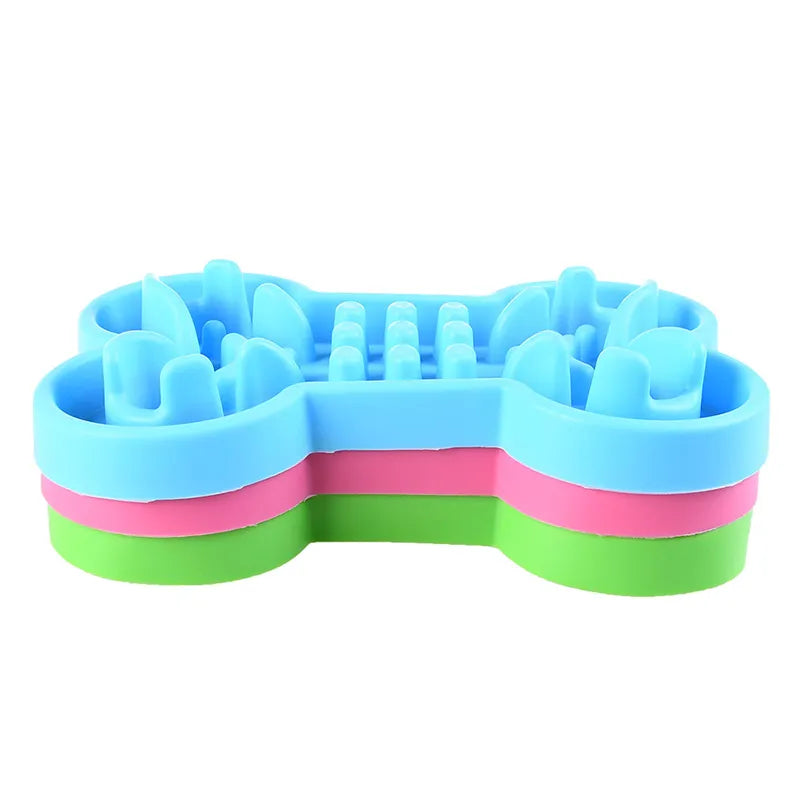 Pet Dog Bowl Healthy Soft rubber Slow Food Feeder Anti-Slip Anti-Gulping Choke travel bowl for Cat dog Food feeding slow feeder - Delicate Leather