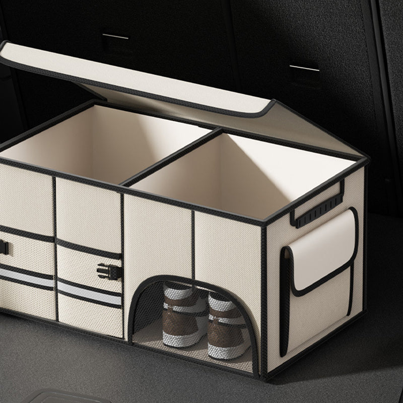 Car Glove Box Organizer Bag - Foldable Car Storage Box Trunk and Seat Organizer - Delicate Leather