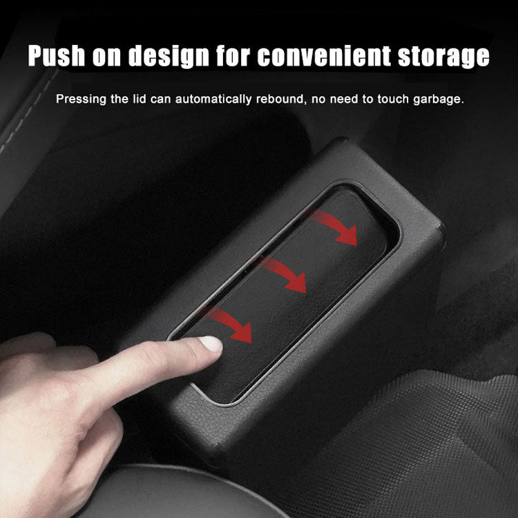 Car Trash Bin Waterproof Portable Garbage Can with Lid, Fit with all car, Mini Car Accessories with Lid and Trash Bag, Cute Car Organizer Bin, Small Garbage Can for Storage and Organization - Delicate Leather