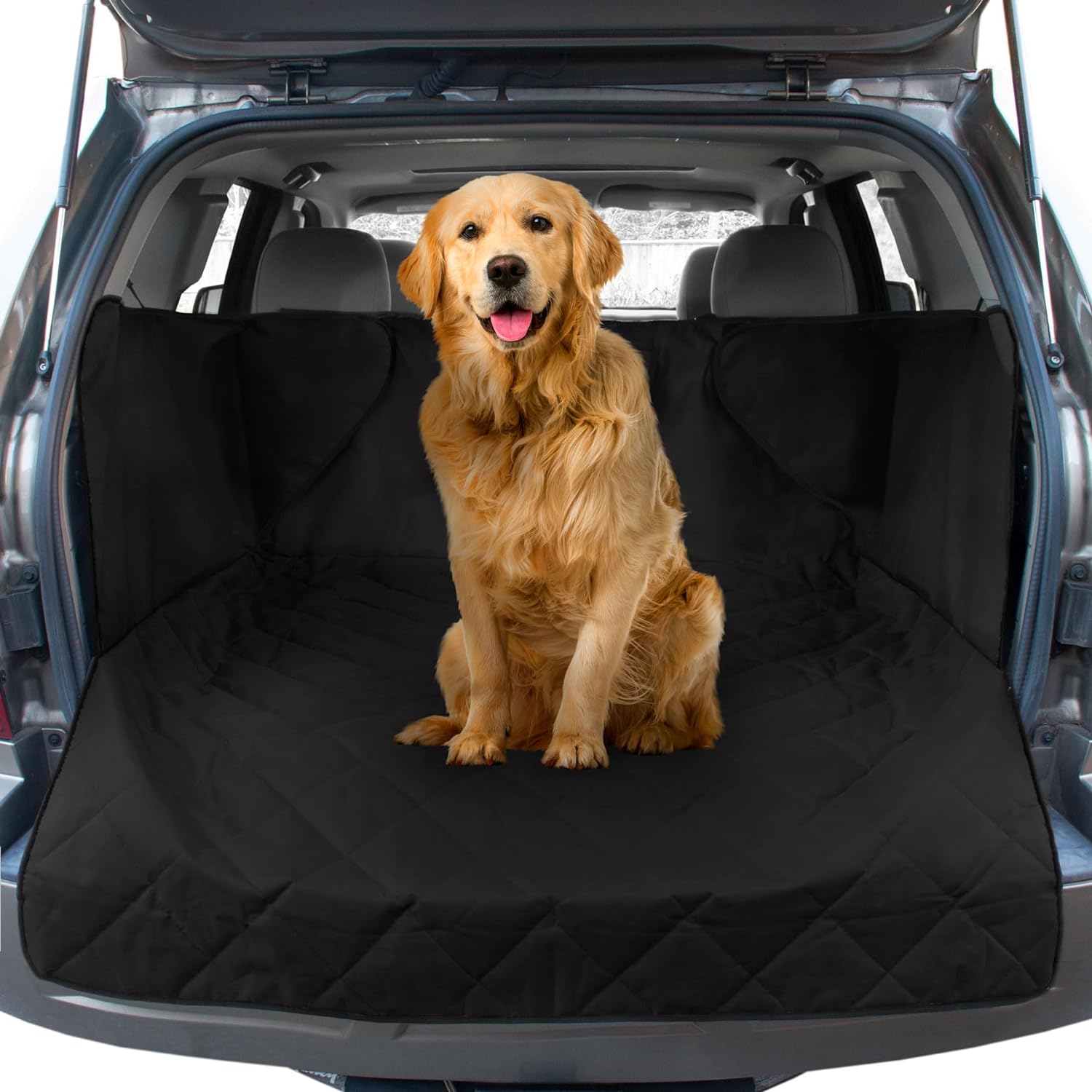 Car Interior Accessories - Dog Back Seat Cover Protector, Pet Cargo Cover, Dog Seat Cover Mat - Delicate Leather