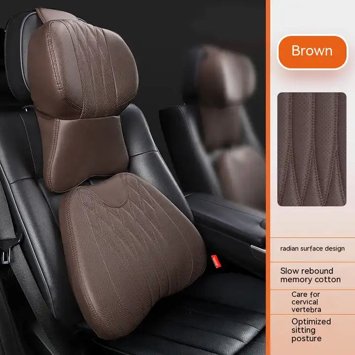 Enhance Your Driving Comfort with the 5D Memory Cotton Car Headrest in Universal Car Headrest Style - Delicate Leather