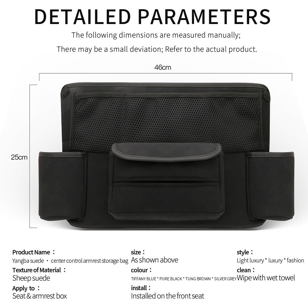 Sheep Suede Car Storage Organizer - Back Seat Pocket Handbag Holder, Custom Fit For Your Cars, Car Accessories - Delicate Leather