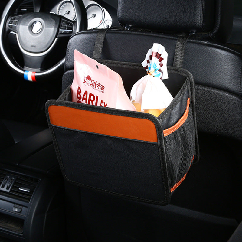 Factory Custom Collapsible Car Trash Can and Hanging Tissue Bag - Set Of 4 - Delicate Leather