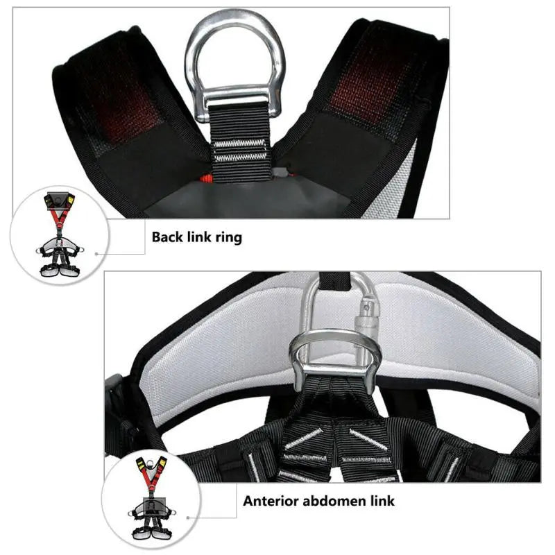 Advanced Full-Body Climbing Harness - Premium Safety Belt for Mountaineering, Downhill, Aerial Work, and Outdoor Rappelling - Durable Protection Equipment for Expansion Activities