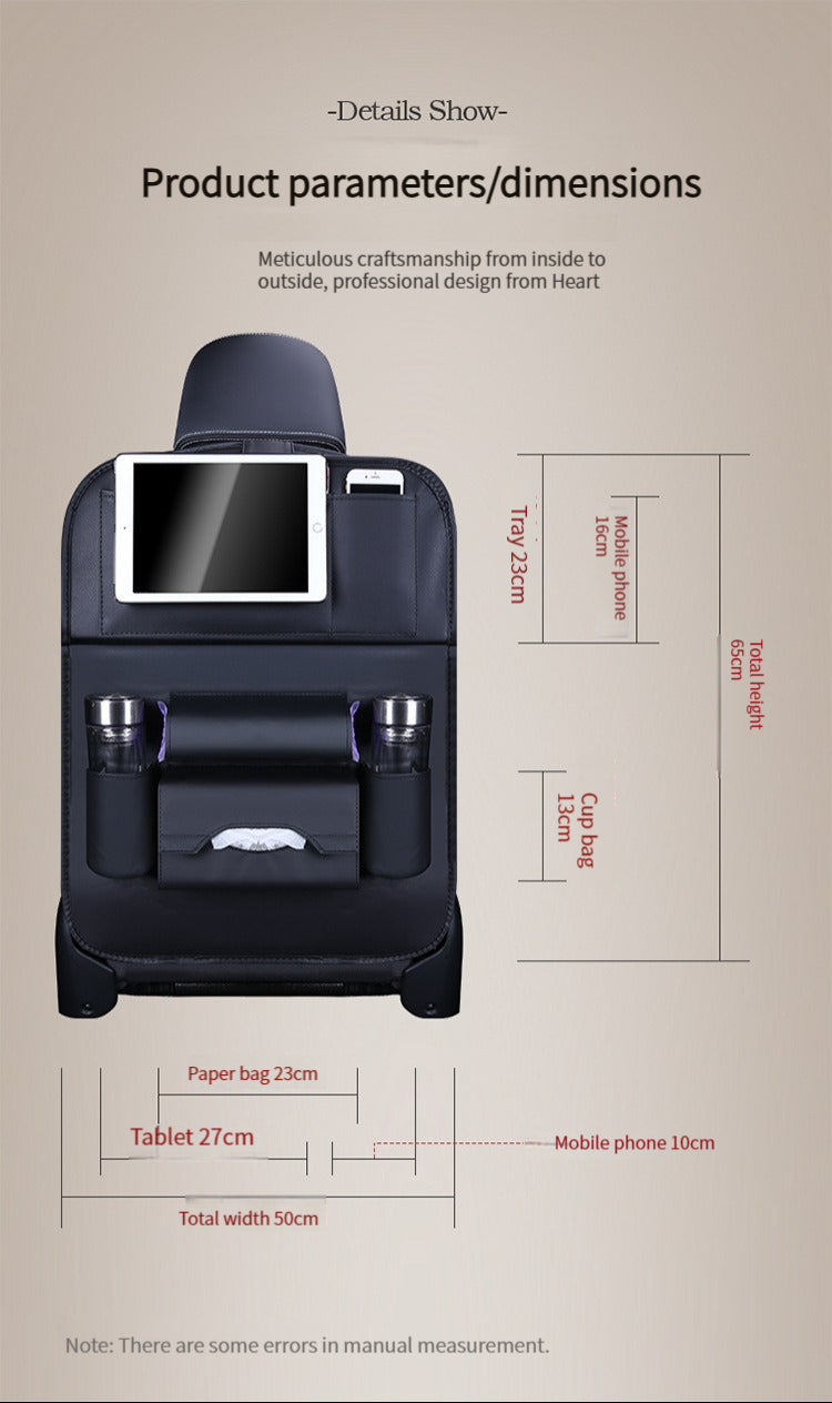 Universal Foldable PU Leather Car Seat Back Anti-Kick Storage Bags - Car Back Seat Organizer, Custom Fit For Your Cars - Delicate Leather