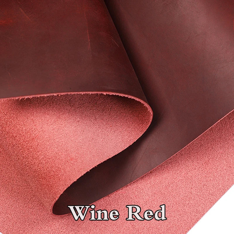 2mm Dark Orange Natural Cow Skin Leather - Crazy Horse Leather